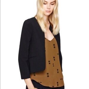 Aritzia Wilfred Tailored Cropped Black Equis Blazer Size 4 Office Business